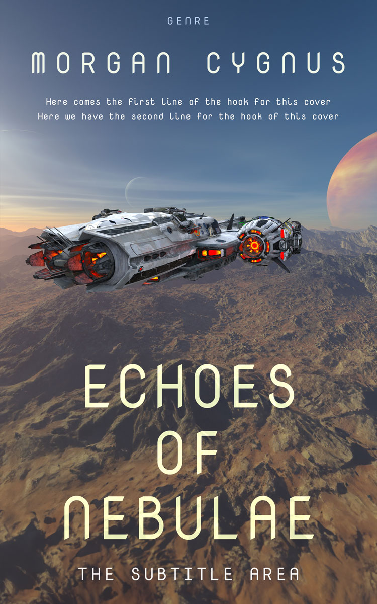 2D view of Premade Science Fiction Book Cover - Mid Gray