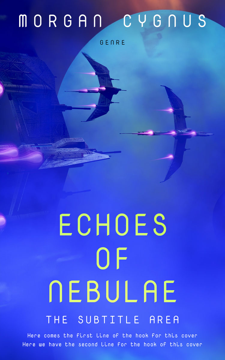 2D view of Premade Science Fiction Book Cover - Cerulean Blue