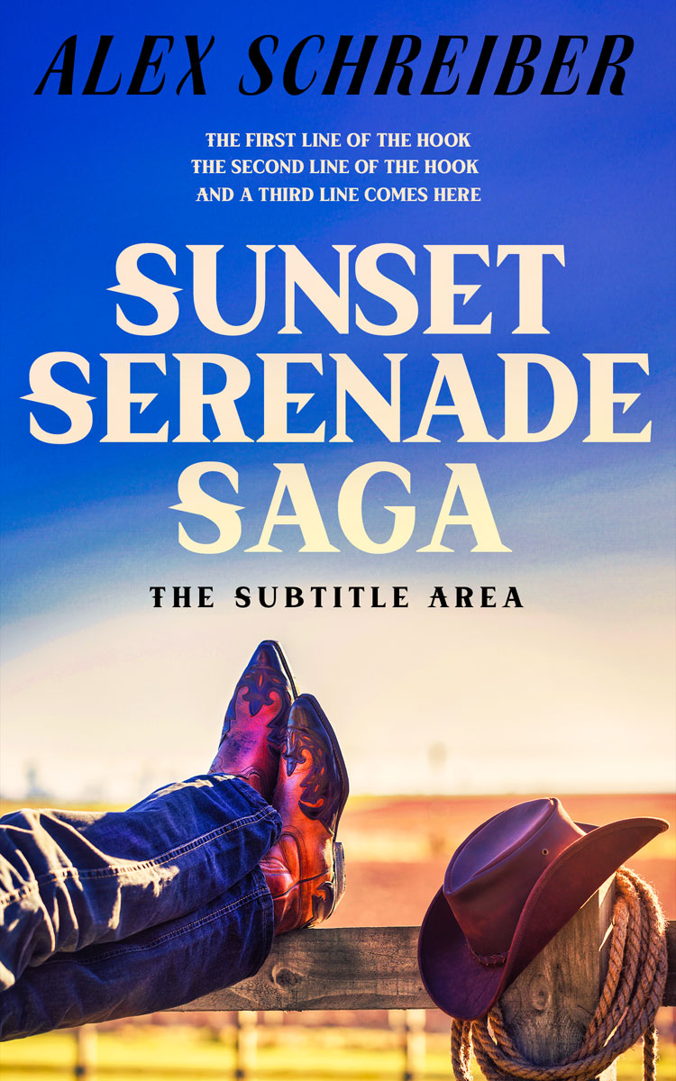 2D view of Premade Western Book Cover - Chamois