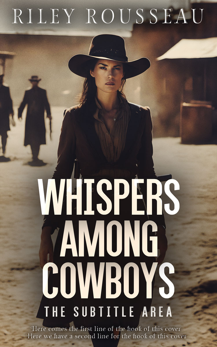 2D view of Premade Action & Adventure Book Cover - Taupe