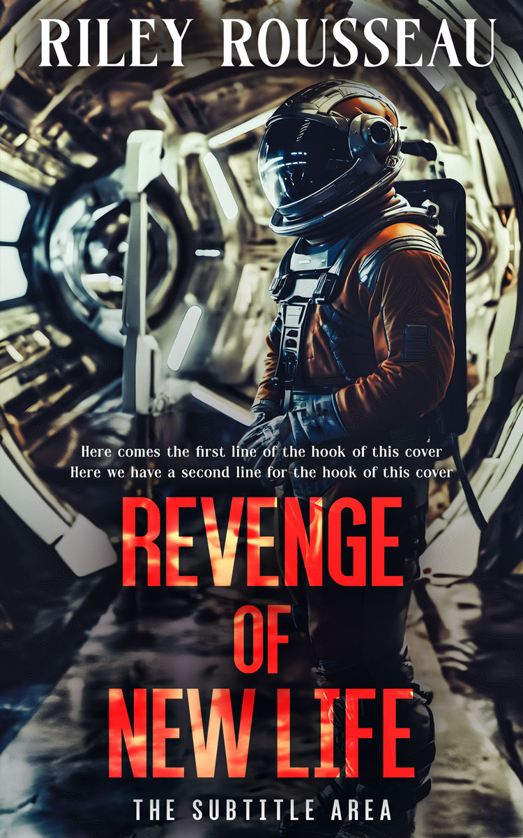 2D view of Premade Science Fiction Book Cover - Tan