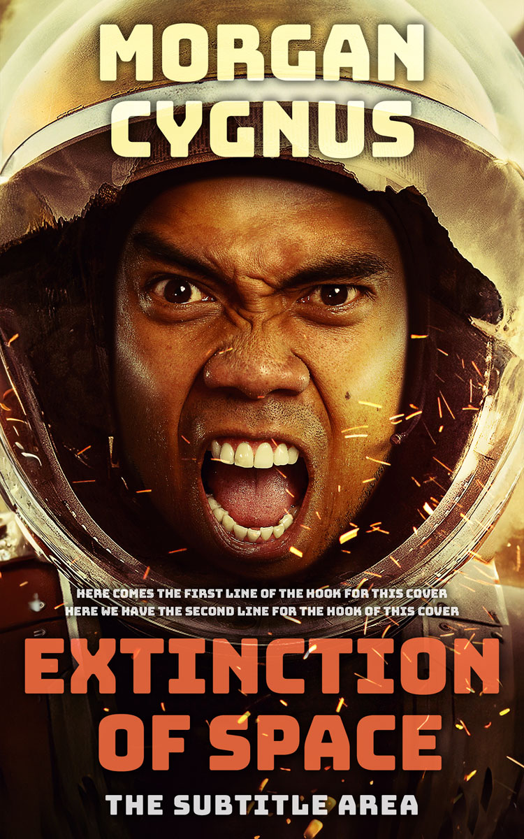 2D view of Premade Science Fiction Book Cover - Harvest Gold