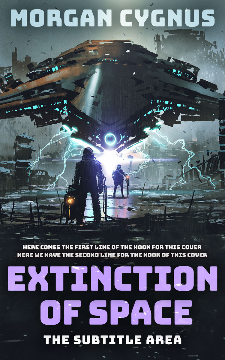 2D view of Premade Apocalyptica Book Cover - Outer Space