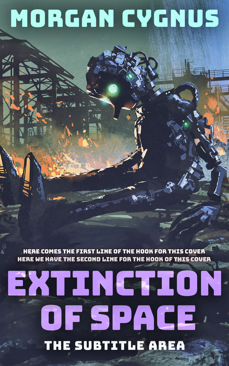 2D view of Premade Apocalyptica Book Cover - Bright Gray