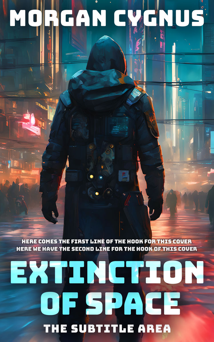 2D view of Premade Science Fiction Book Cover - Outer Space