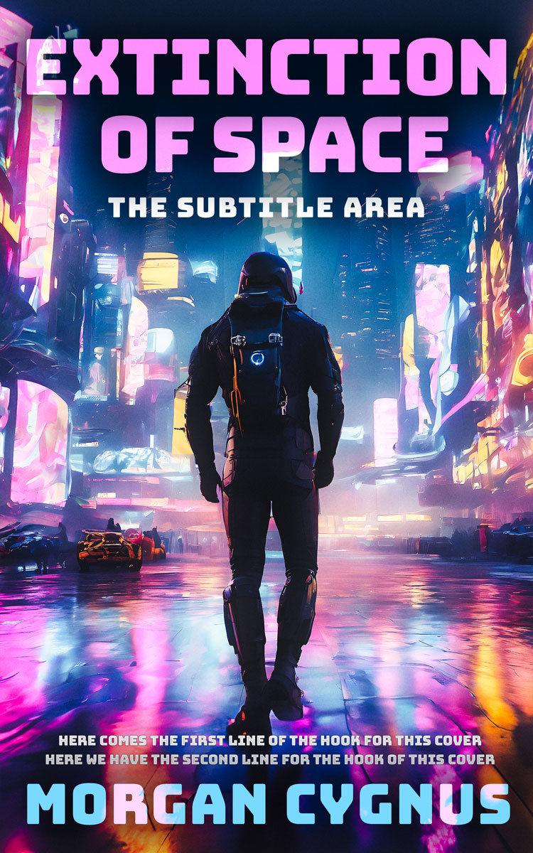 2D view of Premade Science Fiction Book Cover - Light Orchid