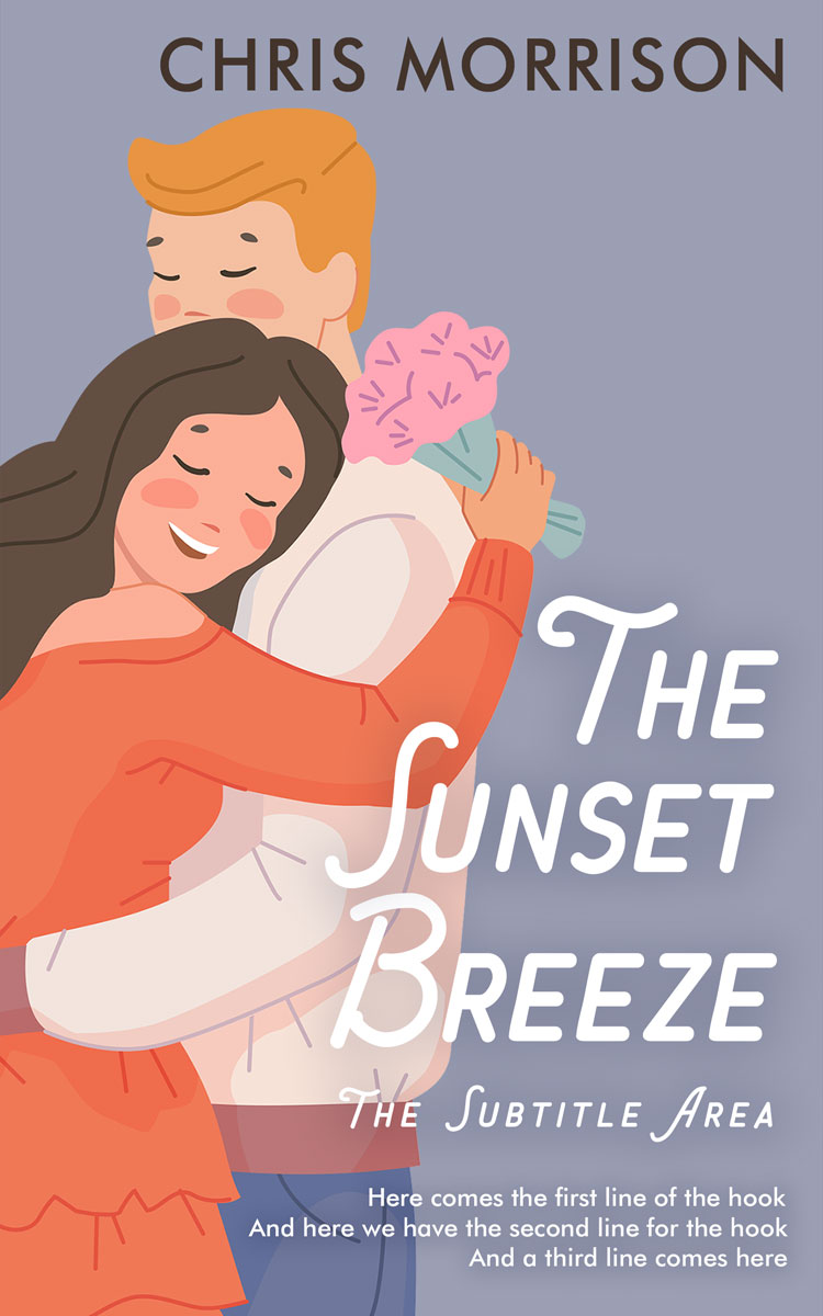 2D view of Premade Romance Book Cover - Amethyst Smoke