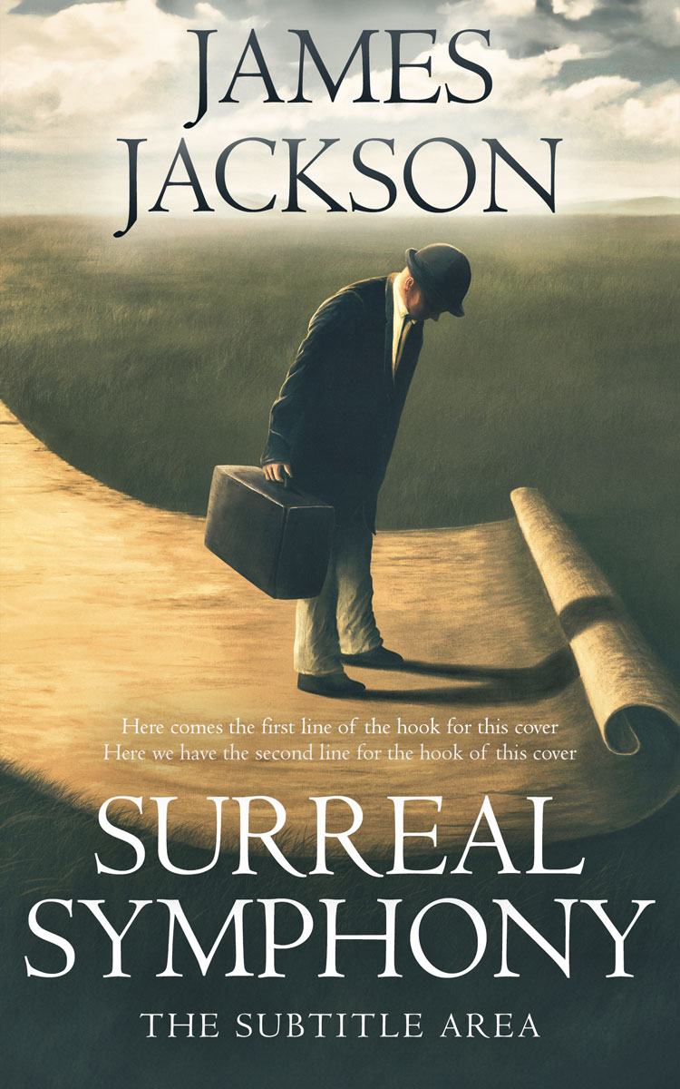 2D view of Premade Surreal Book Cover - Lunar Green