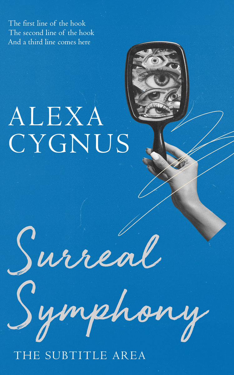 2D view of Premade Surreal Book Cover - Denim