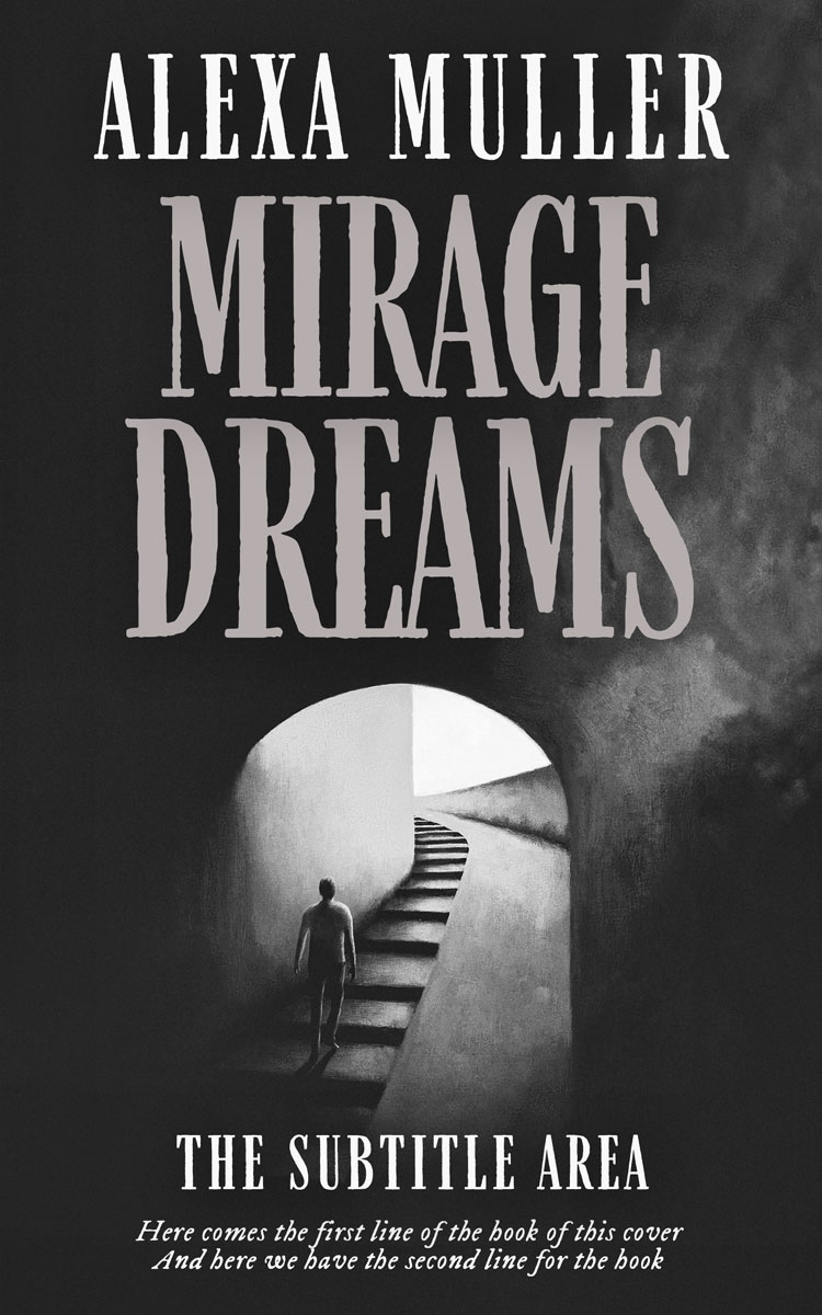 2D view of Premade Surreal Book Cover - Silver