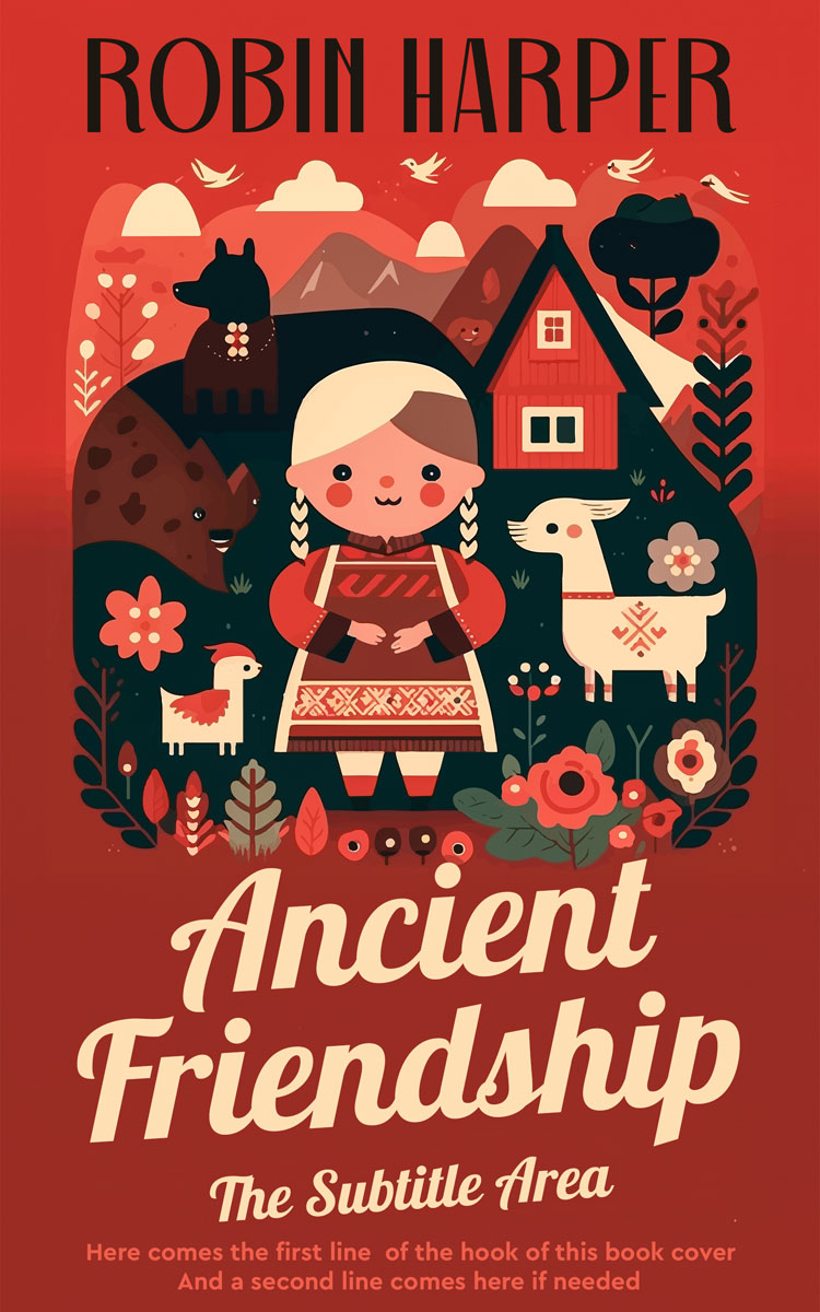 2D view of Premade Children's Book Cover - Burnt Umber