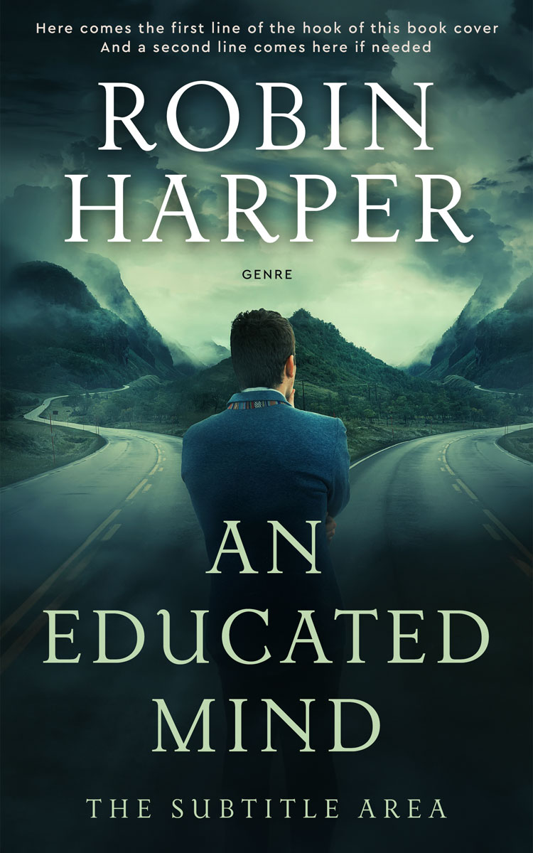 2D view of Premade Self-Improvement & Self-Help Book Cover - Timber Green