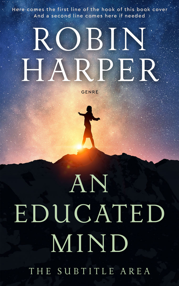 2D view of Premade Action & Adventure Book Cover - Tan