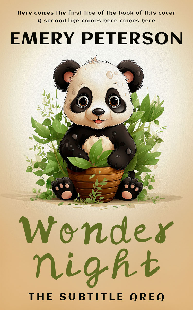 2D view of Premade Children's Book Cover - Grain Brown