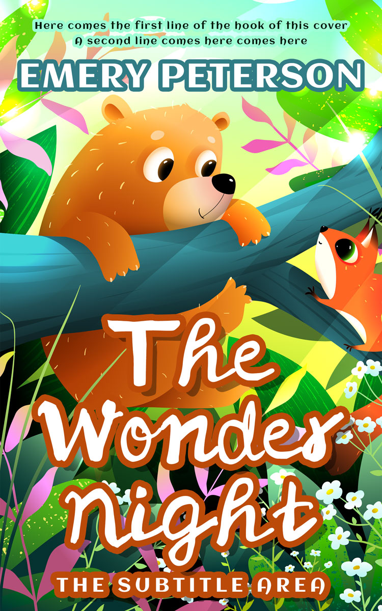 2D view of Premade Children's Book Cover - Green Pea