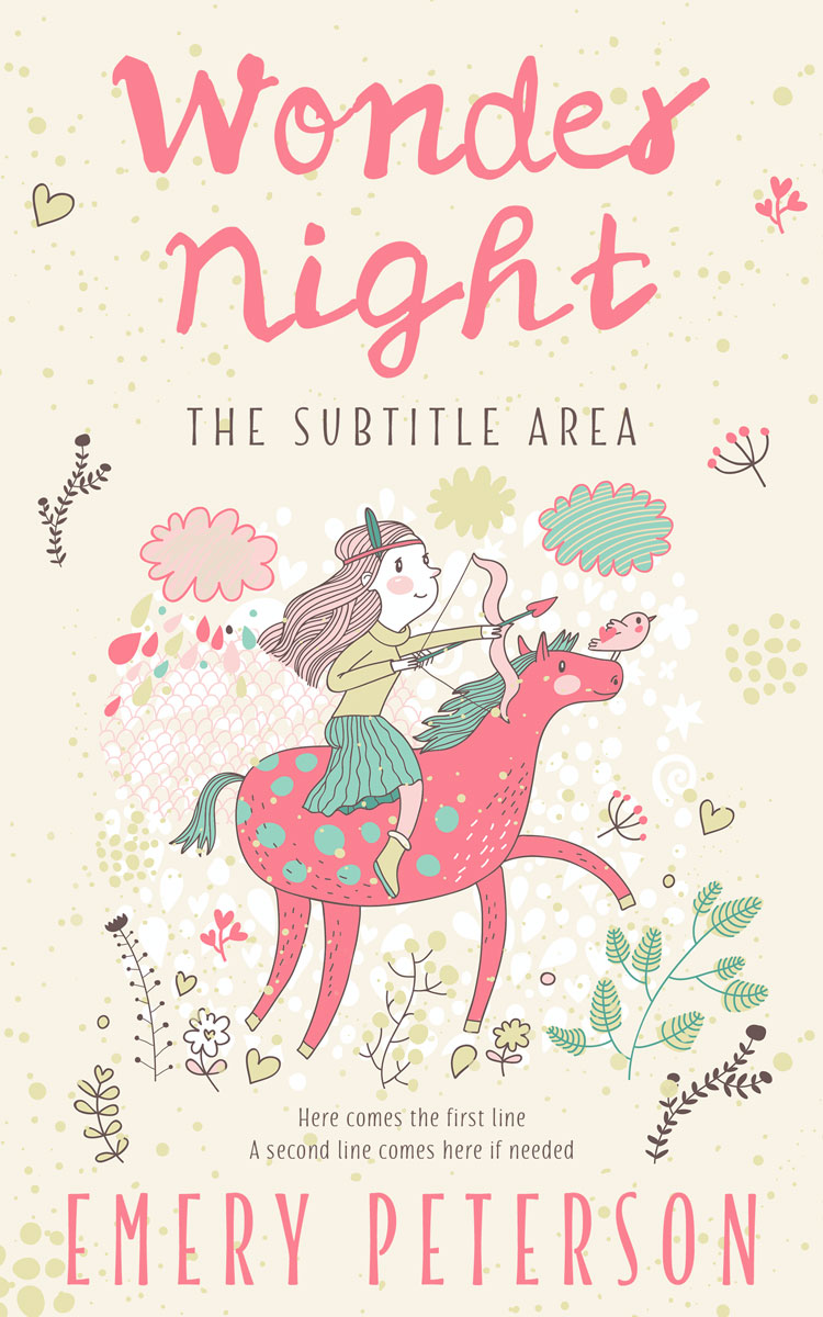 2D view of Premade Children's Book Cover - Ecru White