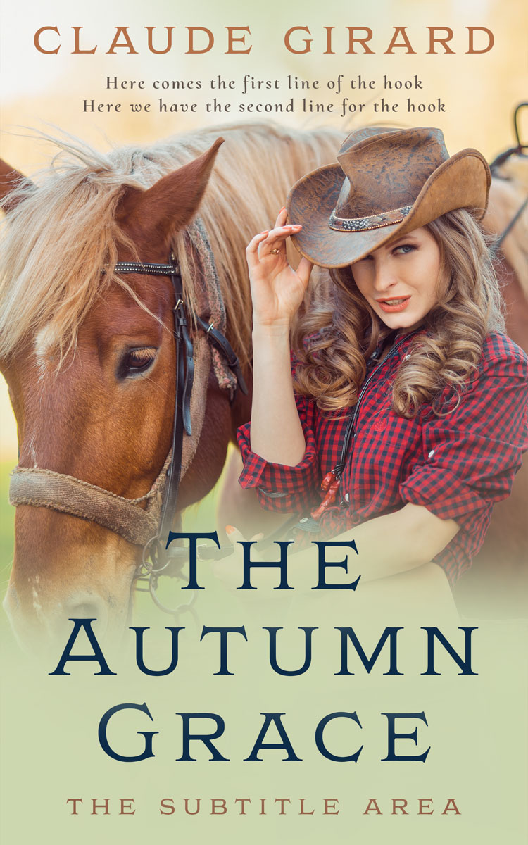 2D view of Premade Western Book Cover - Thistle Green