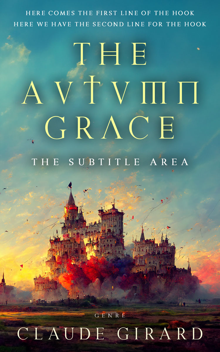 2D view of Premade Fantasy Book Cover - Smalt Blue