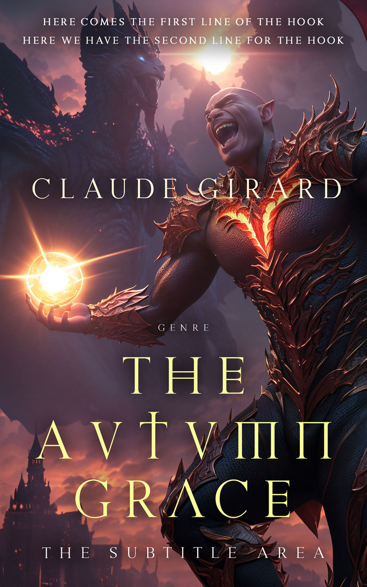 2D view of Premade Fantasy Book Cover - Thunder