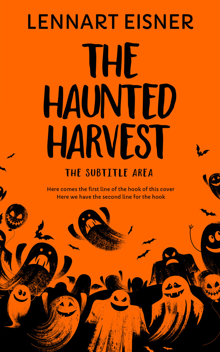 2D view of Premade Children's Book Cover - Blaze Orange