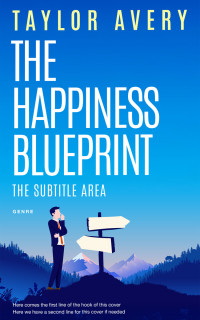 2D view of Premade Self-Improvement & Self-Help Book Cover - Curious Blue