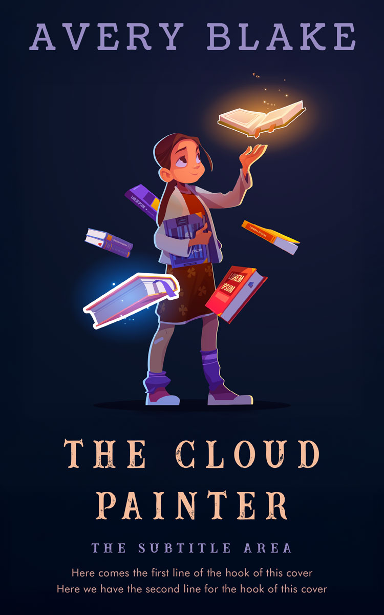 2D view of Premade Fantasy Book Cover - Ebony