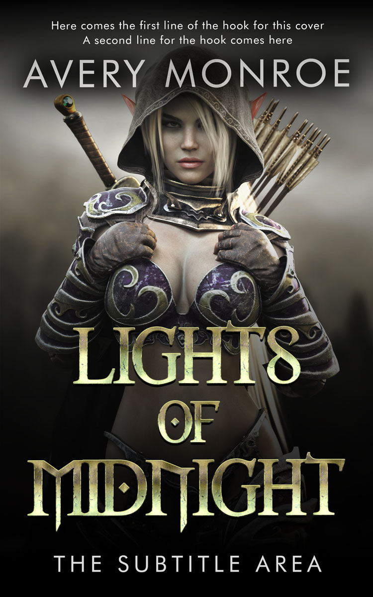 2D view of Premade Fantasy Book Cover - Cod Gray