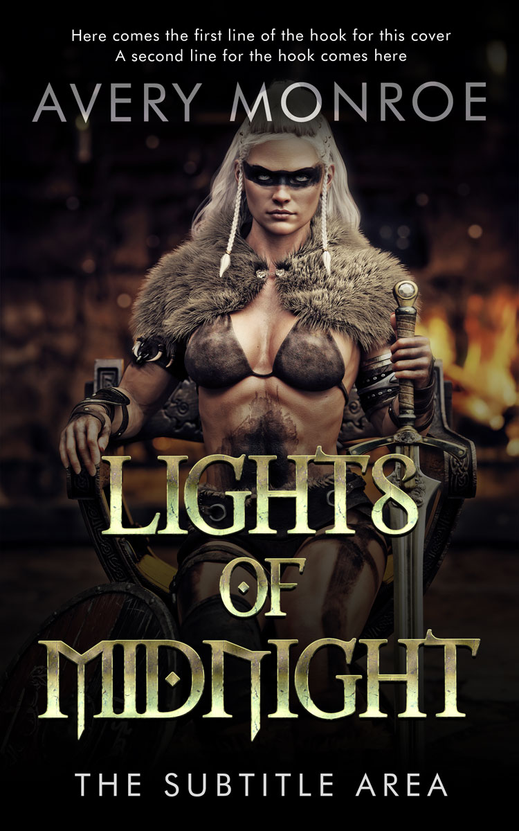 2D view of Premade Fantasy Book Cover - Cod Gray