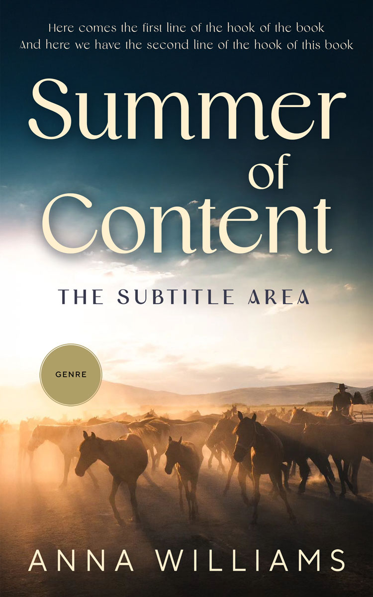 2D view of Premade Western Book Cover - Hampton