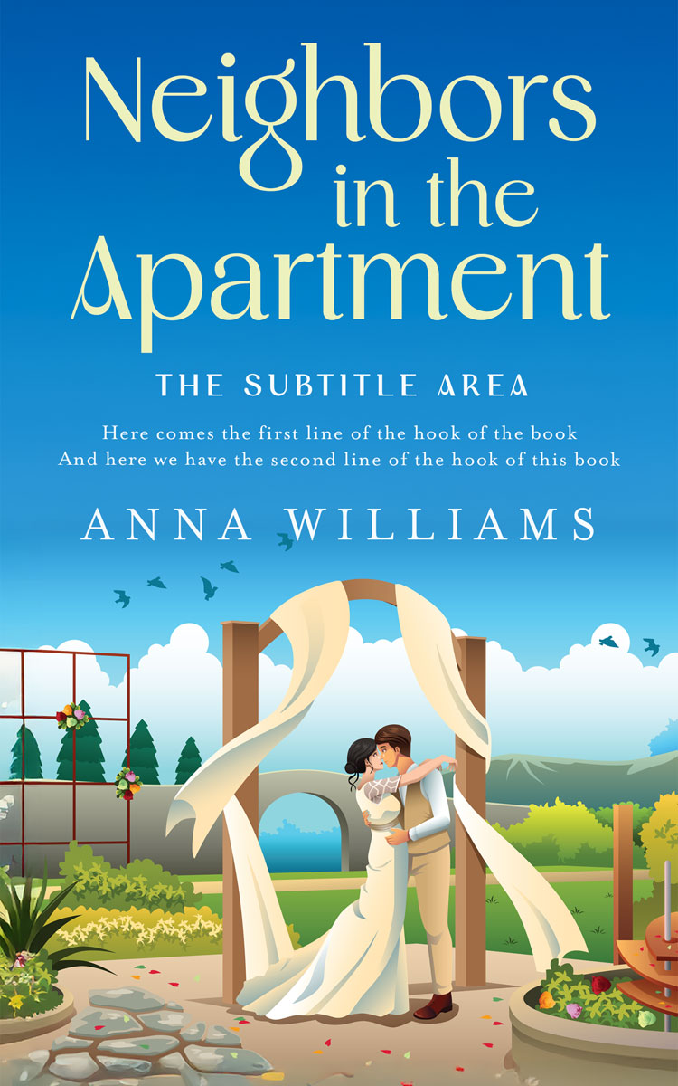 2D view of Premade Romance Book Cover - Curious Blue #17825 | BookCoverZone*