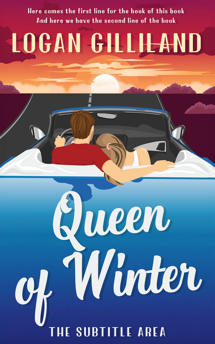 2D view of Premade Romance Book Cover - East Bay #17871 | BookCoverZone*