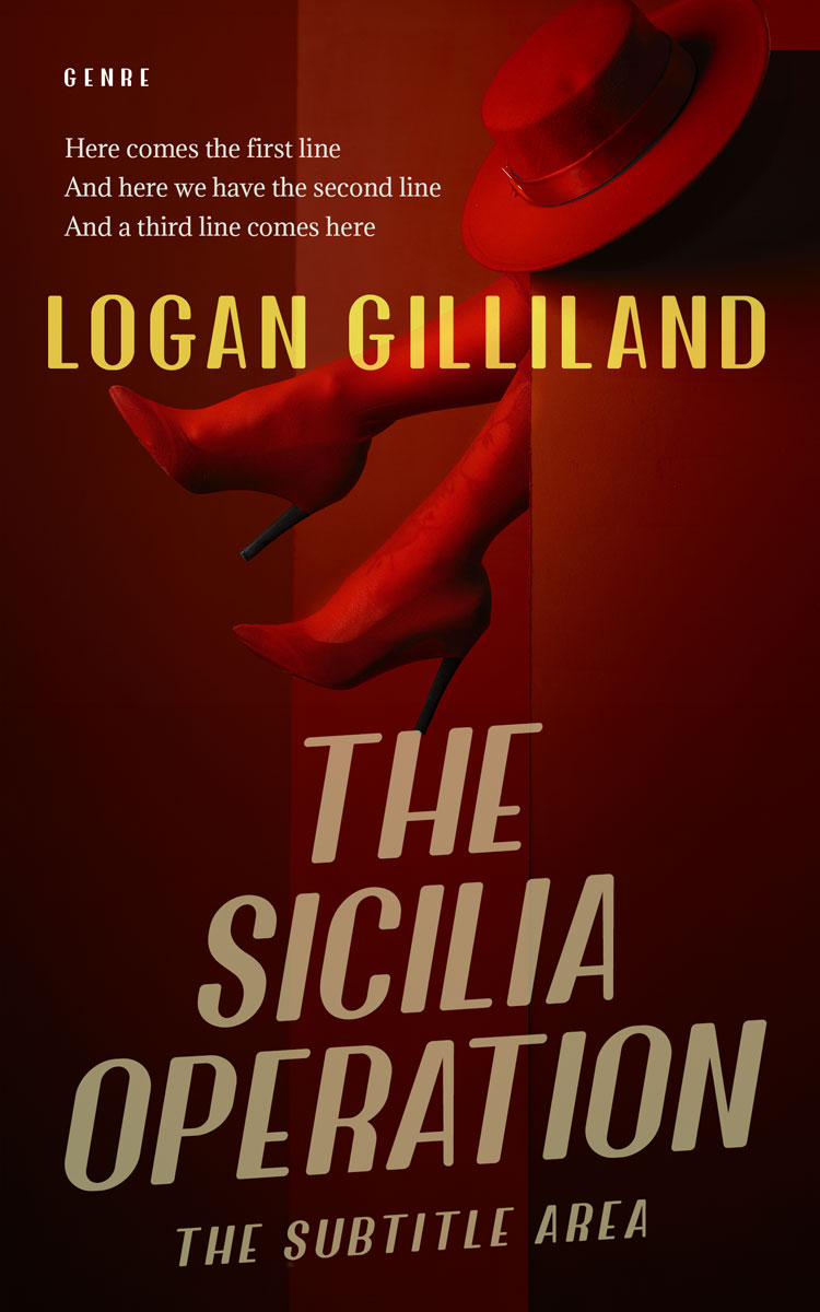 2D view of Premade Mystery & Thriller & Suspense Book Cover - Burnt Maroon