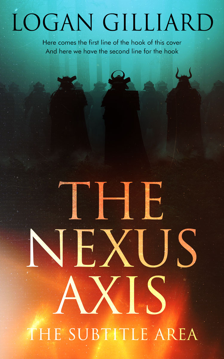 2D view of Premade Fantasy Book Cover - Burnt Sienna