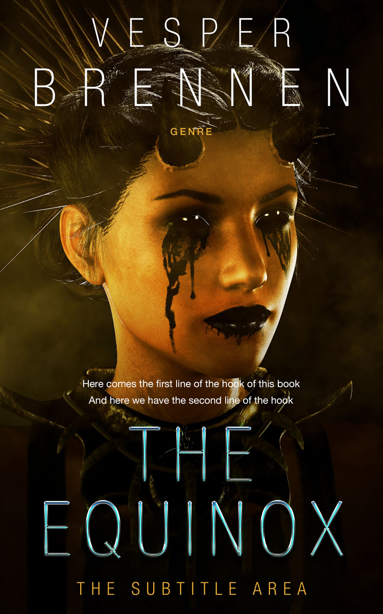 2D view of Premade Horror Book Cover - Graphite