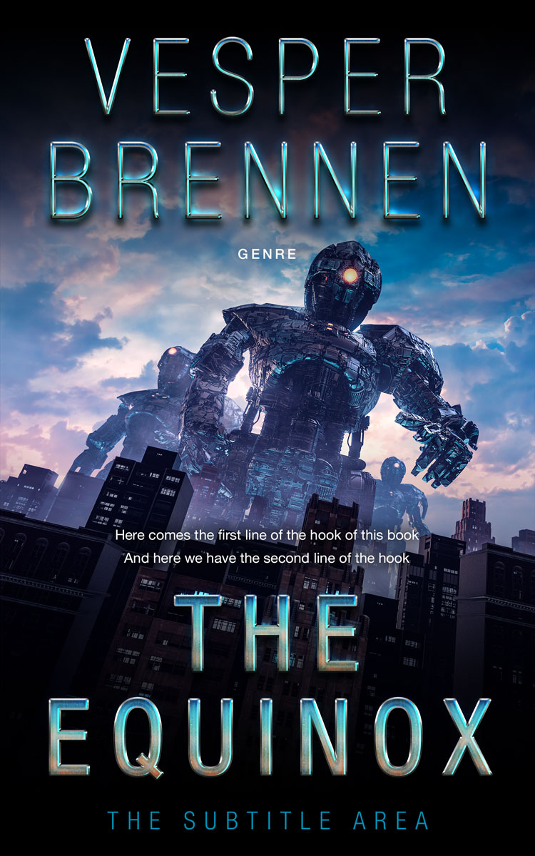 2D view of Premade Science Fiction Book Cover - Gray Suit