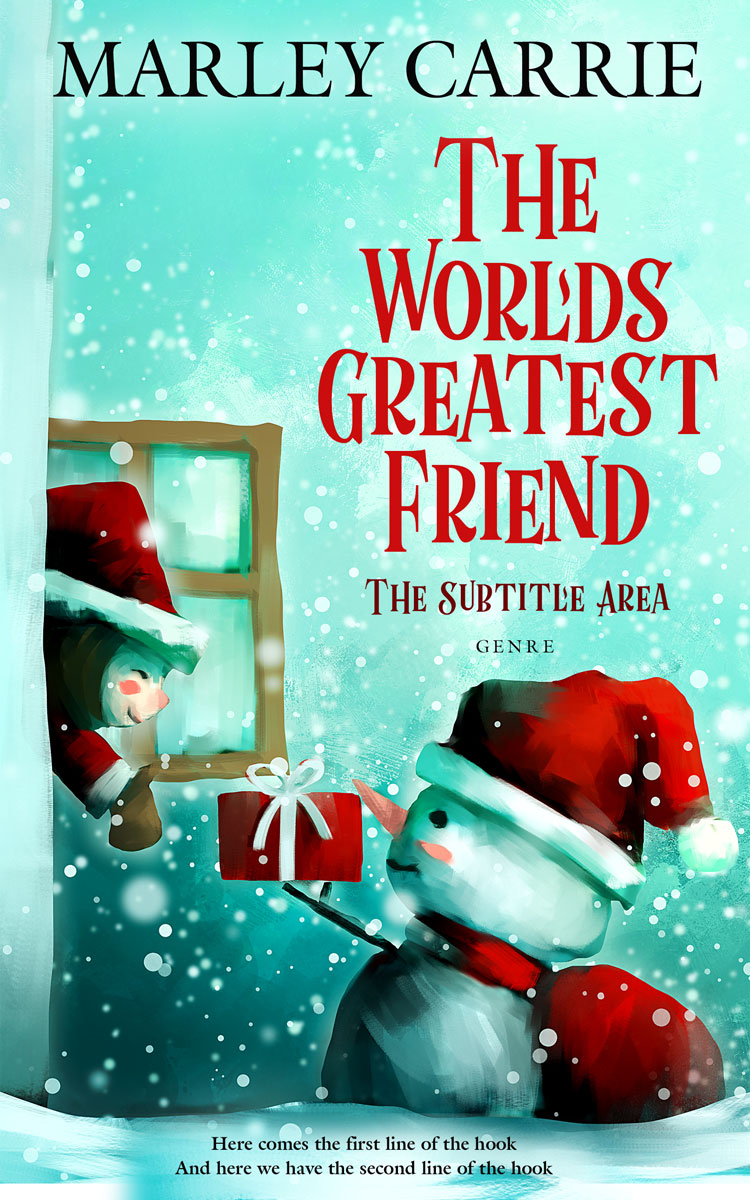 2D view of Premade Children's Book Cover - Water Leaf