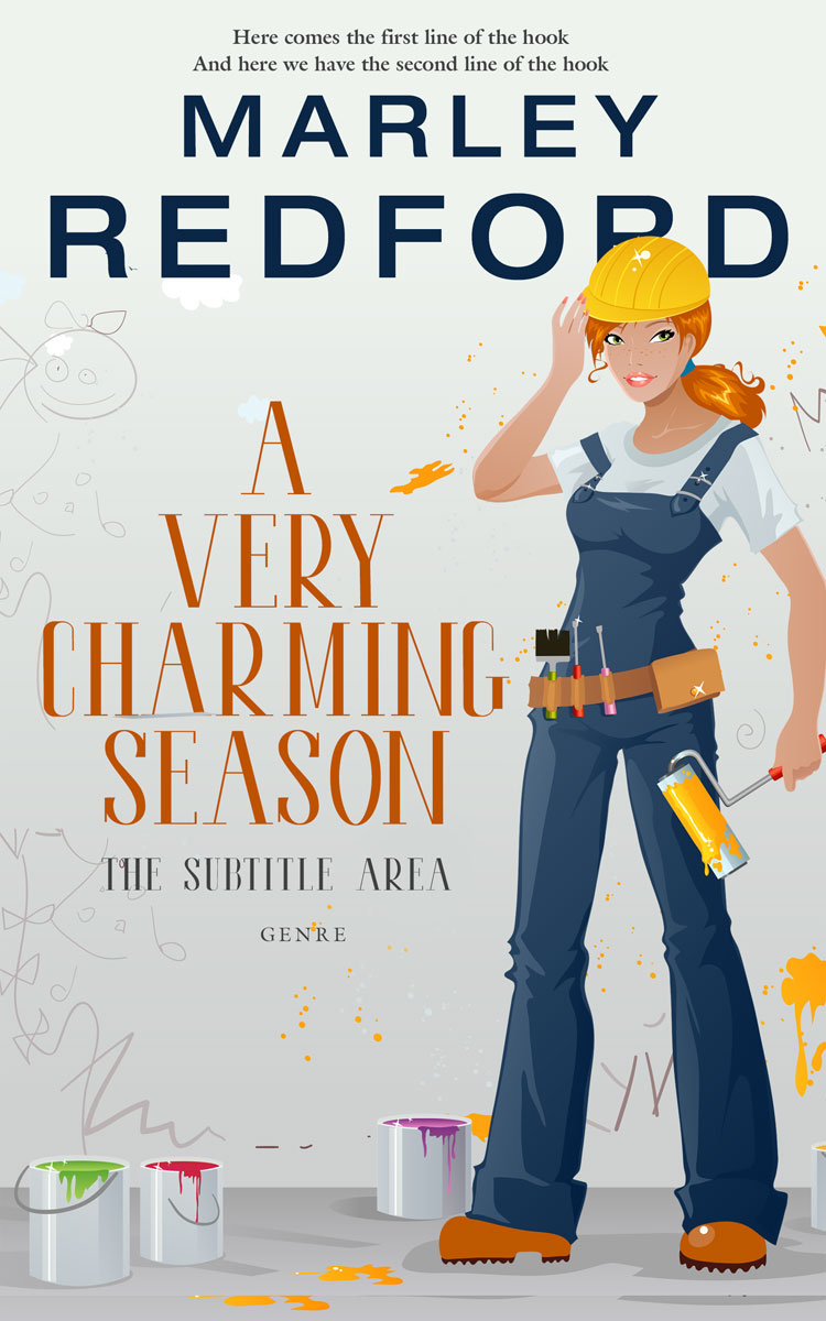 2D view of Premade Chick Lit Book Cover - Quill Gray