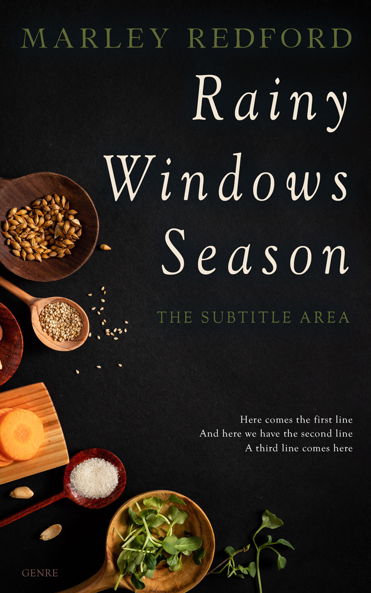 2D view of Premade Cookbooks & Food & Wine Book Cover - Cod Gray