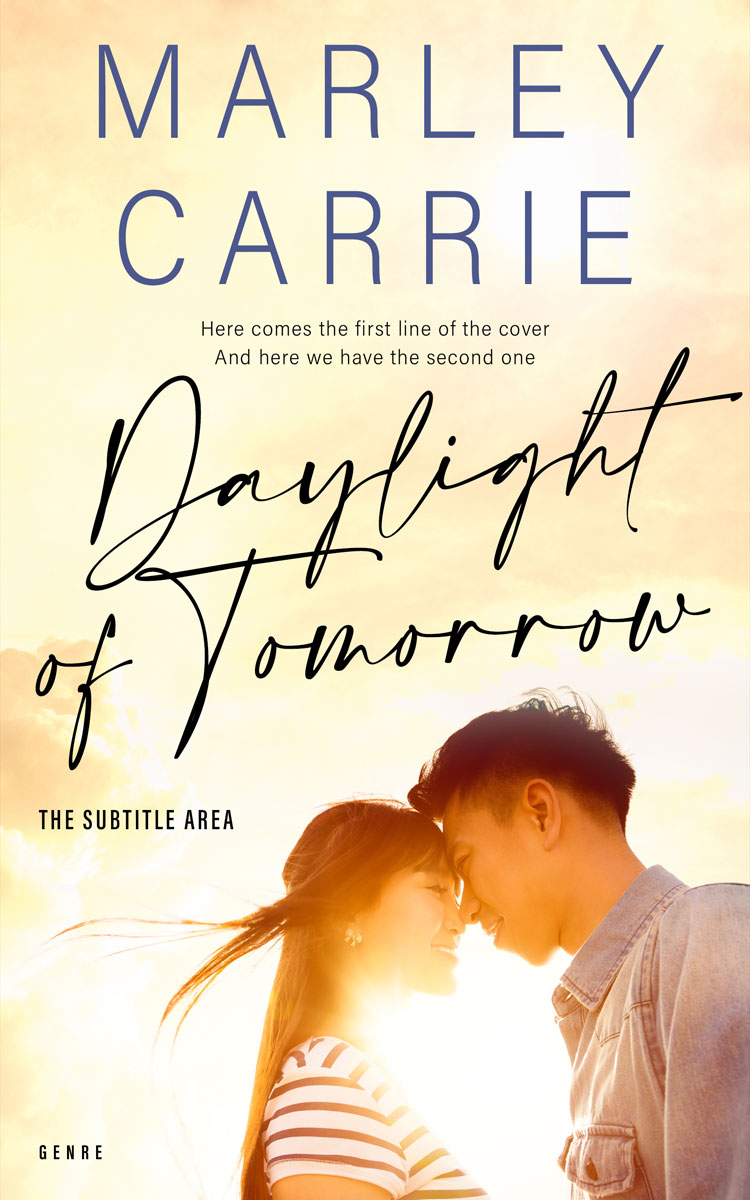 2D view of Premade Romance Book Cover - Citrine White