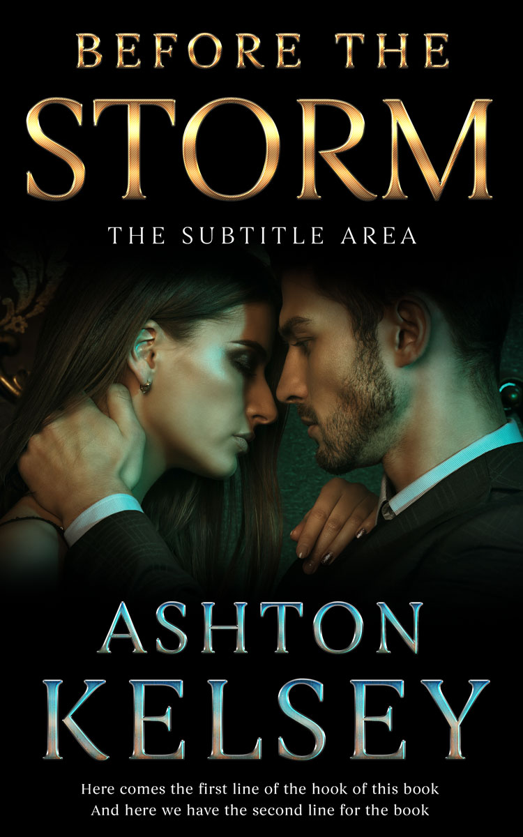 2D view of Premade Romance Book Cover - Rangoon Green