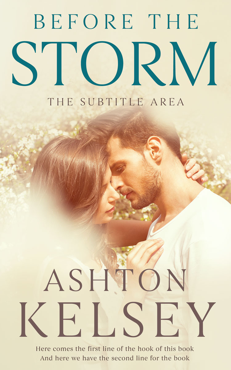 2D view of Premade Romance Book Cover - Parchment