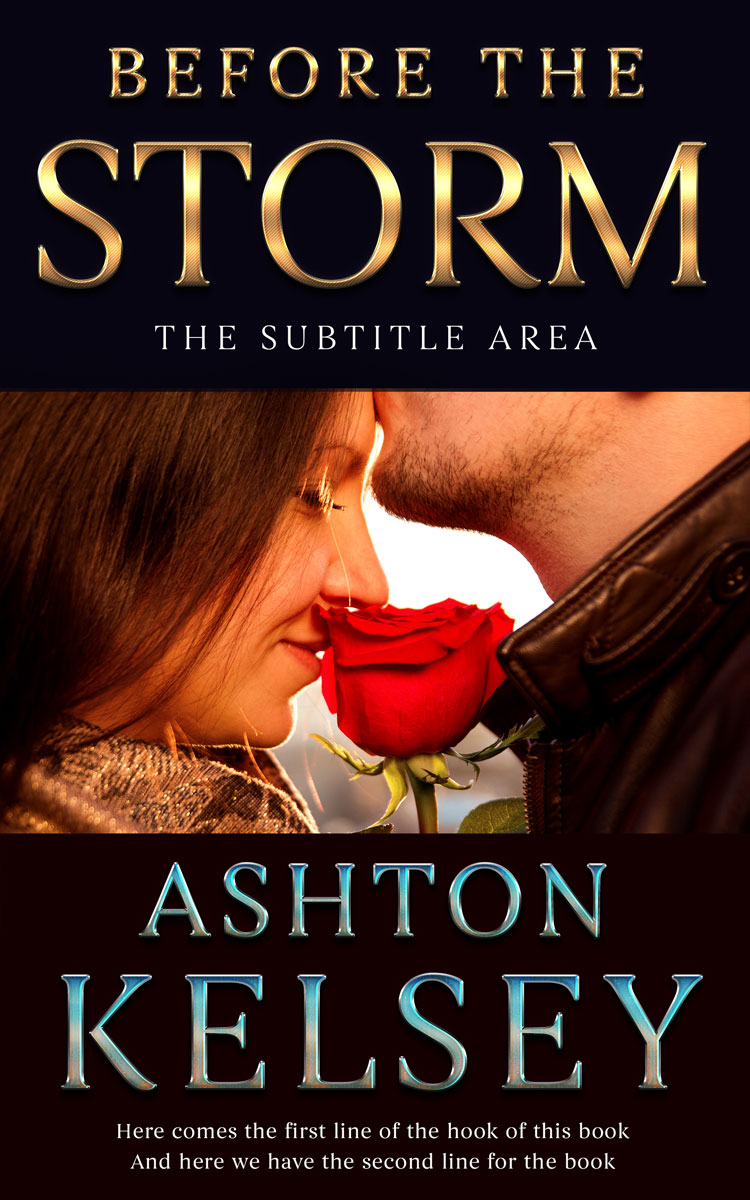 2D view of Premade Romance Book Cover - Raw Sienna