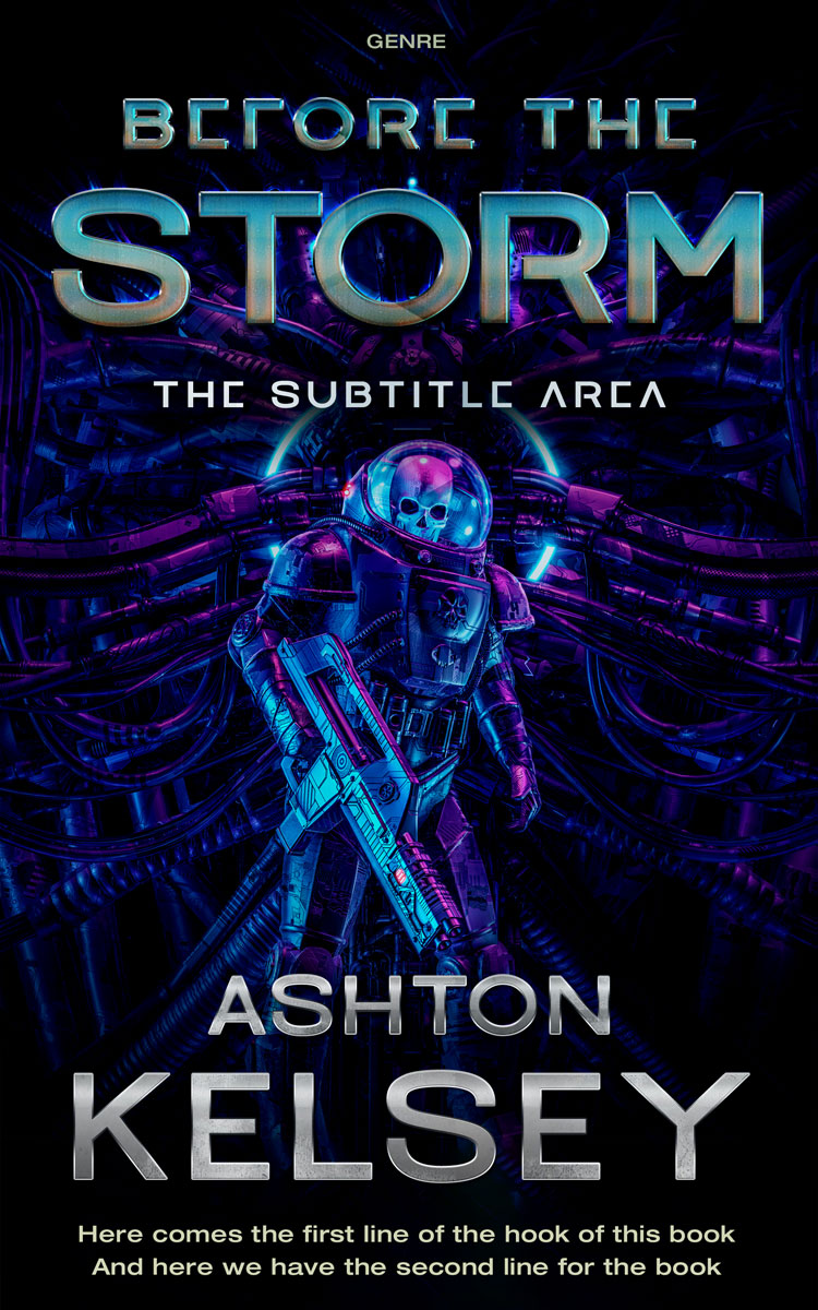 2D view of Premade Science Fiction Book Cover - Ebony