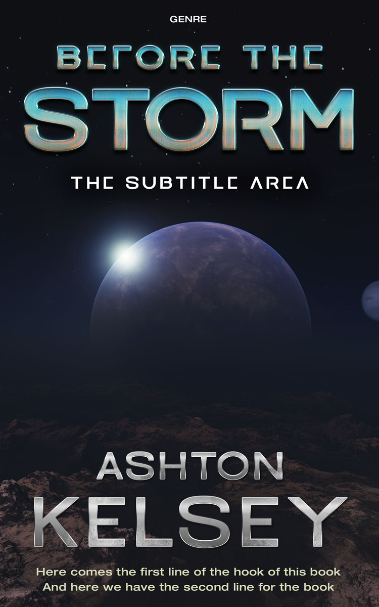 2D view of Premade Science Fiction Book Cover - Shark