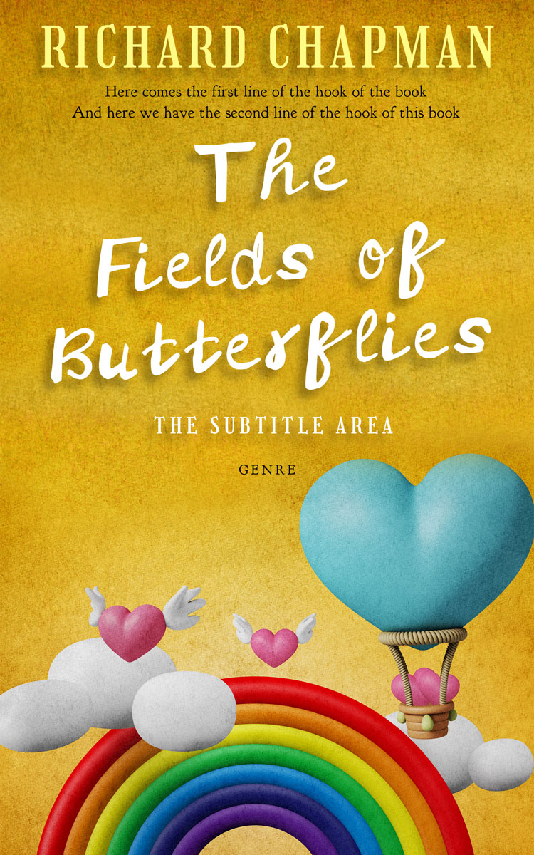 2D view of Premade Romance Book Cover - Golden Grass