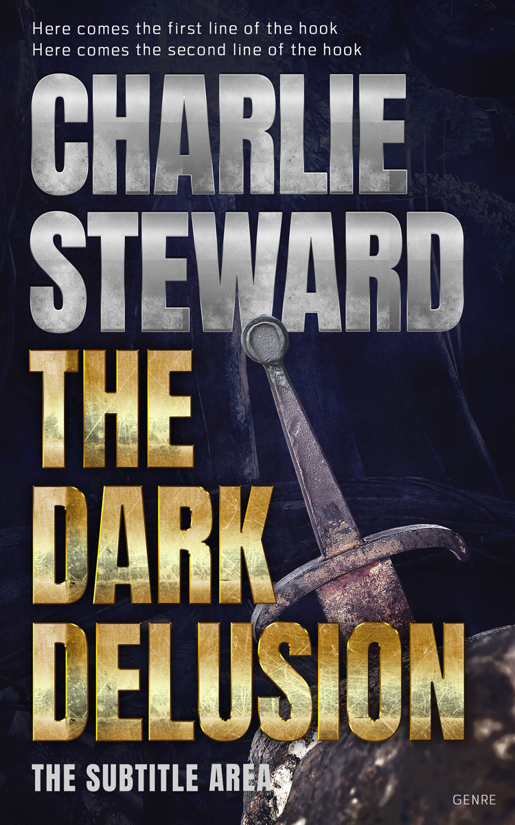 2D view of Premade Fantasy Book Cover - Steel Gray