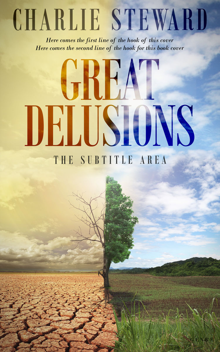 2D view of Premade Surreal Book Cover - Foggy Gray