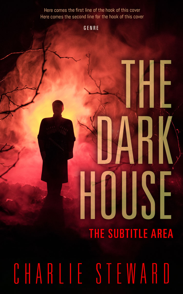 2D view of Premade Mystery & Thriller & Suspense Book Cover - Red Damask