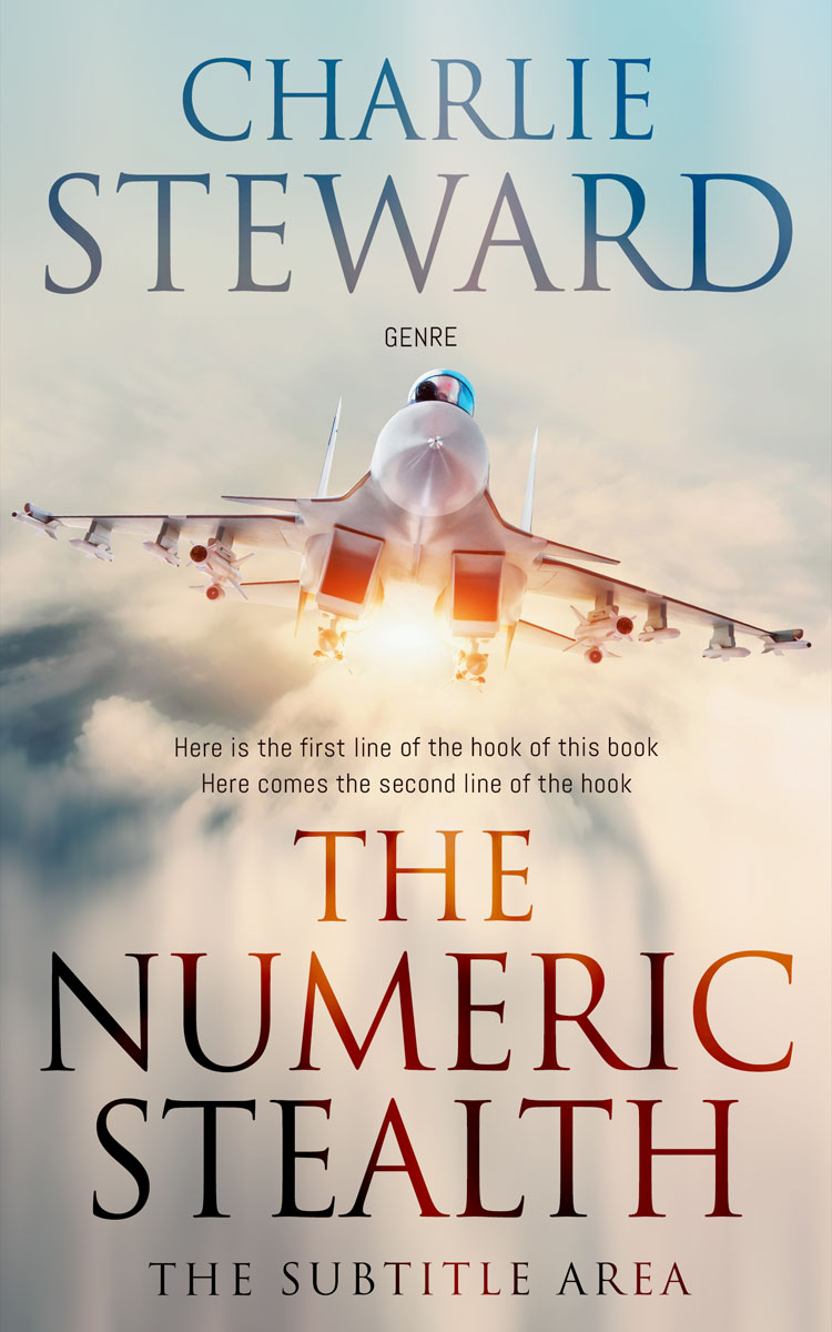 2D view of Premade Action & Adventure Book Cover - Swirl