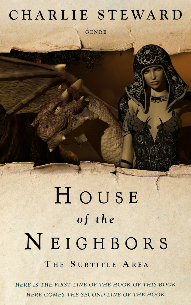 2D view of Premade Fantasy Book Cover - Grain Brown